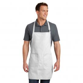Port Authority A500 Full Length Apron with Pockets - White
