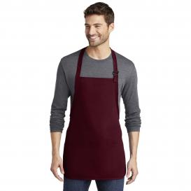 Port Authority A510 Medium Length Apron with Pouch Pockets - Maroon