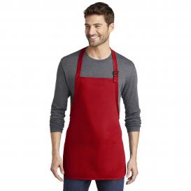 Port Authority A510 Medium Length Apron with Pouch Pockets - Red