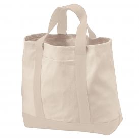 Port Authority B400 2-Tone Shopping Tote - Natural/Natural