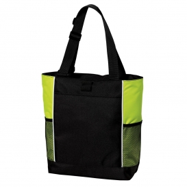 Port Authority B5160 Panel Tote - Black/Bright Lime