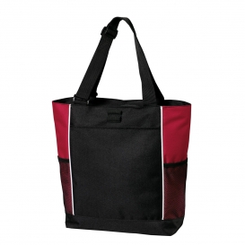 Port Authority B5160 Panel Tote - Black/Red
