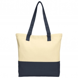 Port Authority BG414 Colorblock Cotton Tote - Natural/Navy