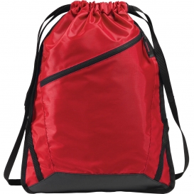 Port Authority BG616 Zip-It Cinch Pack - True Red/Black