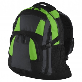 Port Authority BG77 Urban Backpack - Bright Lime/Magnet Grey/Black