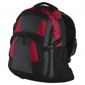 Port Authority BG77 Urban Backpack - Red/Magnet Grey/Black