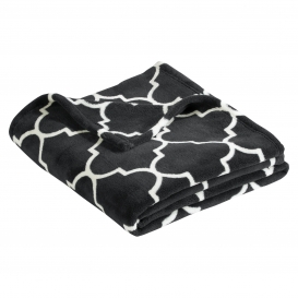 Port Authority BP31 Ultra Plush Blanket - Graphite Grey/Quatrefoil