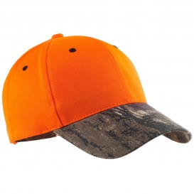 Port Authority C804 Safety Cap with Camo Brim - Orange Blaze/Mossy Oak