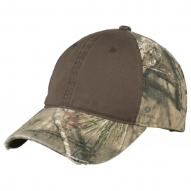 Port Authority C807 Camo Cap with Contrast Front Panel - Mossy Oak Break Up Country/Chocolate