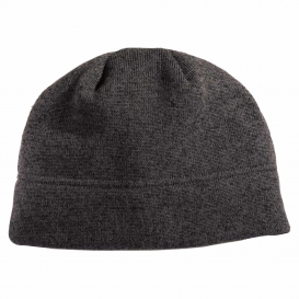 Port Authority C917 Heathered Knit Beanie - Black Heather/Charcoal