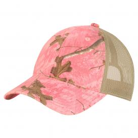 Port Authority C929 Unstructured Camouflage Mesh Back Cap - Realtree Xtra Pink/Tan