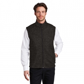 Port Authority F236 Sweater Fleece Vest - Black Heather