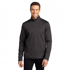 Port Authority F248 Diamond Heather Fleece 1/4-Zip Pullover - Dark Charcoal Heather