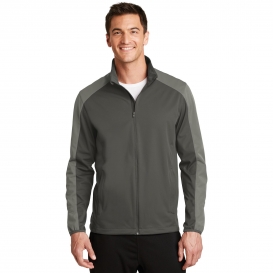 Port Authority J718 Active Colorblock Soft Shell Jacket - Grey Steel/Rogue Grey
