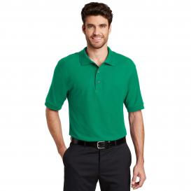 Classic Short Sleeve Stone Washed Military Green Pique Polo Shirt
