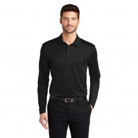 Port Authority K540LS Silk Touch Performance Long Sleeve Polo - Black