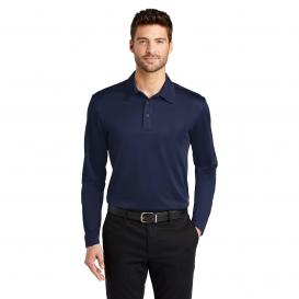 Port Authority K540LS Silk Touch Performance Long Sleeve Polo - Navy