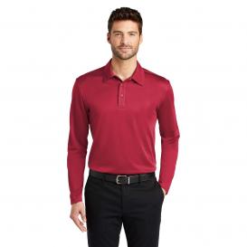 Port Authority K540LS Silk Touch Performance Long Sleeve Polo - Red