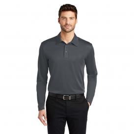 Port Authority K540LS Silk Touch Performance Long Sleeve Polo - Steel Grey