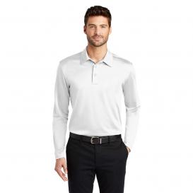 Port Authority K540LS Silk Touch Performance Long Sleeve Polo - White