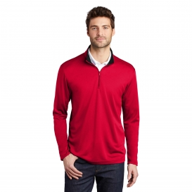 Port Authority K584 Silk Touch Performance 1/4-Zip Pullover - Red/Black
