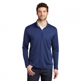 Port Authority K584 Silk Touch Performance 1/4-Zip Pullover - Royal/Steel Grey