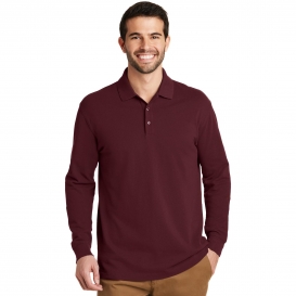Port Authority K8000LS EZCotton Long Sleeve Polo - Maroon