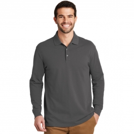 Port Authority K8000LS EZCotton Long Sleeve Polo - Sterling Grey