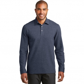 Port Authority K808 Interlock Polo Cover-Up - Estate Blue Heather/Charcoal Heather