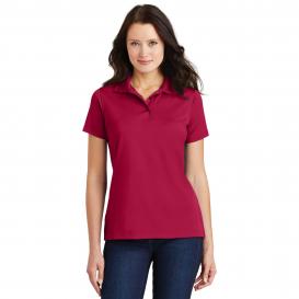 Port Authority L497 Ladies Poly-Bamboo Charcoal Blend Pique Polo - Red