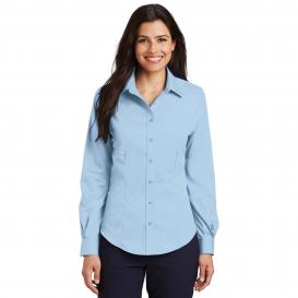 Port Authority L638 Ladies Long Sleeve Non-Iron Twill Shirt - Sky Blue