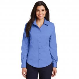 Port Authority L638 Ladies Long Sleeve Non-Iron Twill Shirt - Ultramarine Blue