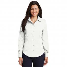 Port Authority L638 Ladies Long Sleeve Non-Iron Twill Shirt - White