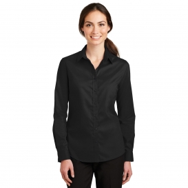 Port Authority L663 Ladies SuperPro Twill Shirt - Black