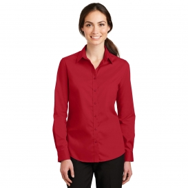 Port Authority L663 Ladies SuperPro Twill Shirt - Rich Red