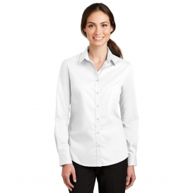 Port Authority L663 Ladies SuperPro Twill Shirt - White