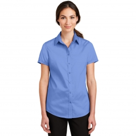 Port Authority L664 Ladies Short Sleeve SuperPro Twill Shirt - Ultramarine Blue