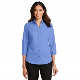 Port Authority L665 Ladies 3/4 Sleeve SuperPro Twill Shirt - Ultramarine Blue