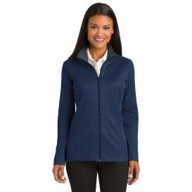 Port Authority L805 Ladies Vertical Texture Full-Zip Jacket - Regatta Blue/Iron Grey
