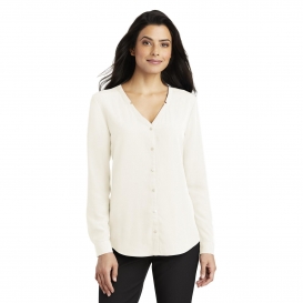 Port Authority LW700 Ladies Long Sleeve Button-Front Blouse - Ivory Chiffon