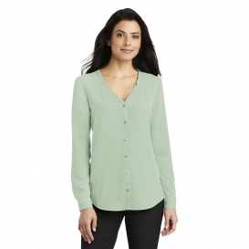 Port Authority LW700 Ladies Long Sleeve Button-Front Blouse - Misty Sage