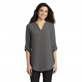 Port Authority LW701 Ladies 3/4-Sleeve Tunic Blouse - Sterling Grey