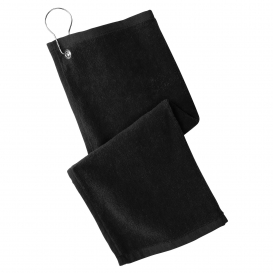 Port Authority PT400 Grommeted Hemmed Towel - Black