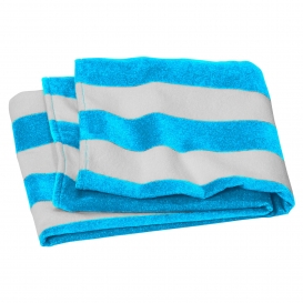 Port Authority PT45 Value Cabana Stripe Beach Towel - Turquoise
