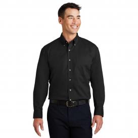 Port Authority S600T Long Sleeve Twill Shirt - Black