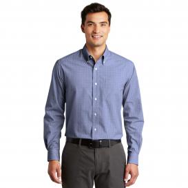 Port Authority S639 Plaid Pattern Easy Care Shirt - Navy