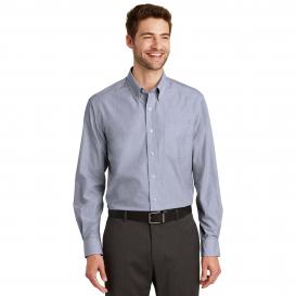 Port Authority S640 Crosshatch Easy Care Shirt - Navy Frost