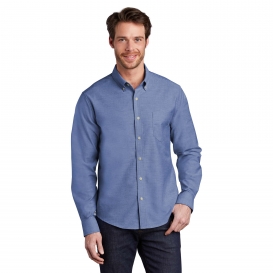 Port Authority S651 Untucked Fit SuperPro Oxford Shirt - Navy