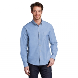 Port Authority S651 Untucked Fit SuperPro Oxford Shirt - Oxford Blue