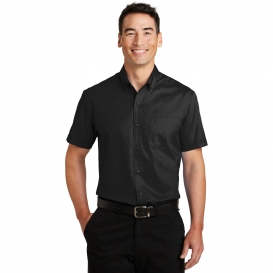Port Authority S664 Short Sleeve SuperPro Twill Shirt - Black